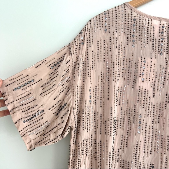 ANTHROPOLOGIE x Velvet Jonelle Beaded Sequins Viscose Boho Top Blouse Sz M NWT - Picture 9 of 14